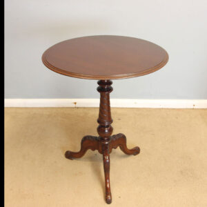 Antique Victorian Mahogany Tripod Lamp Occasional Wine Table