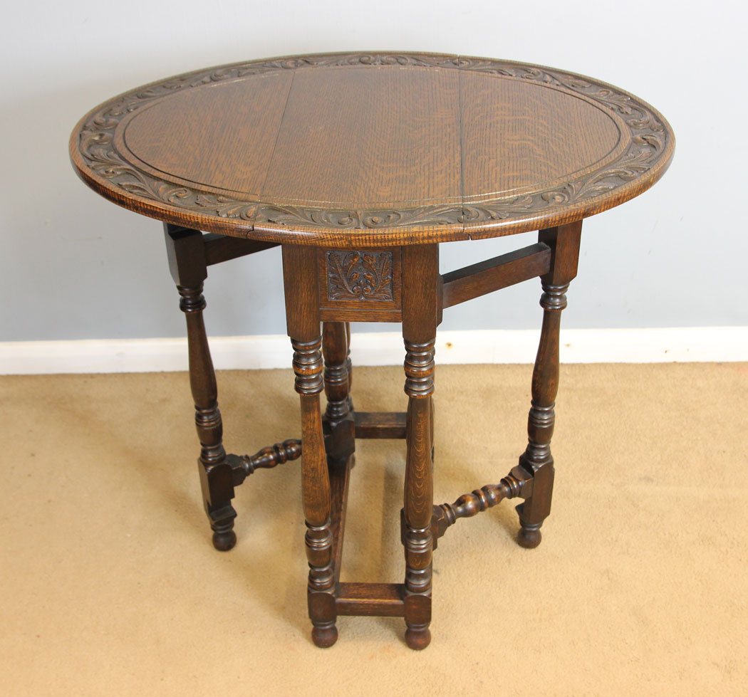 12366r2 Antique Oak Small Occasional Gateleg Table, Antique Oak Small Drop Leaf Occasional Gateleg Side Table