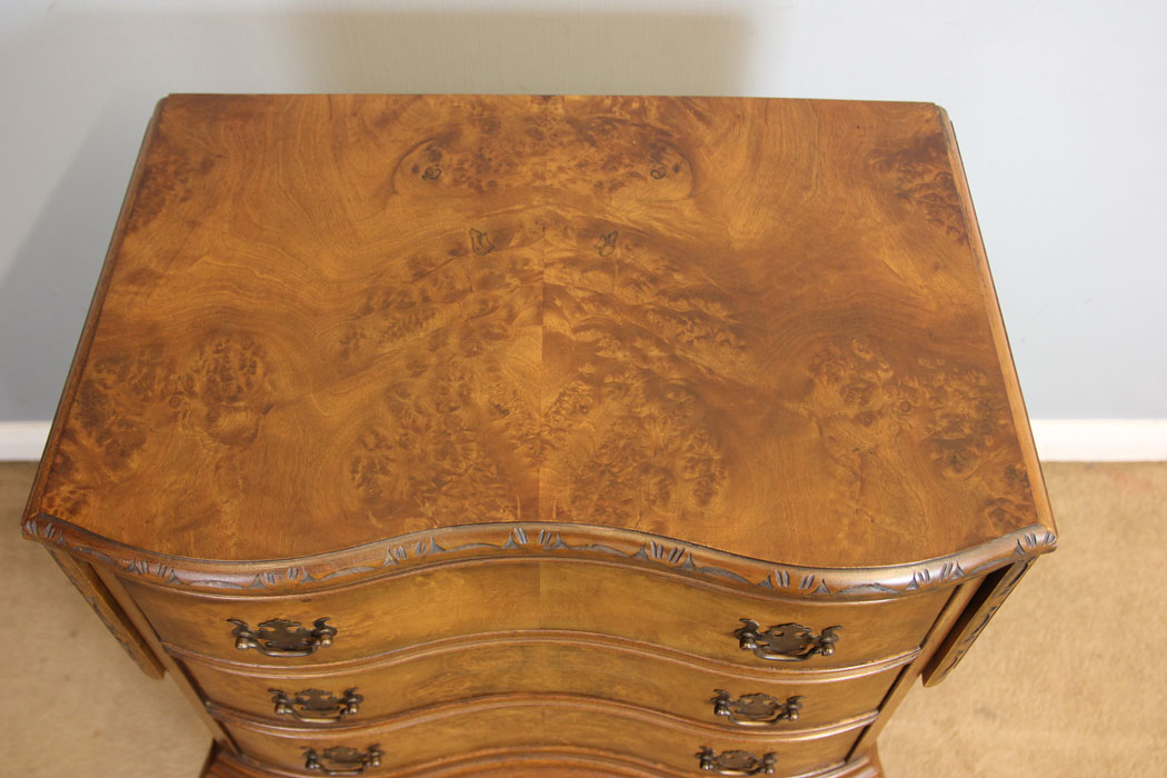 12367r10 Antique Walnut Bedside Lamp Side Table, Antique Walnut Bedside Lamp Side Table
