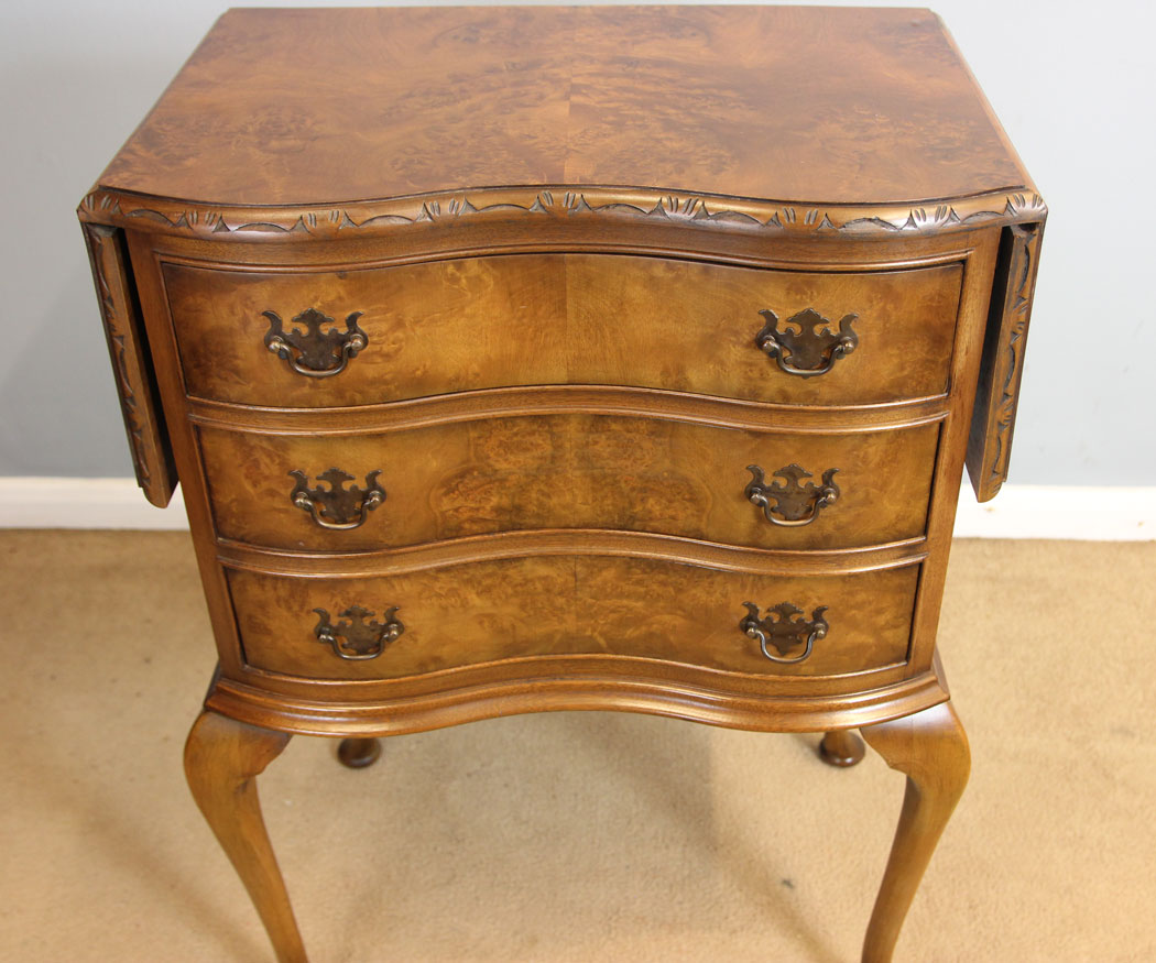 12367r6 Antique Walnut Bedside Lamp Side Table, Antique Walnut Bedside Lamp Side Table