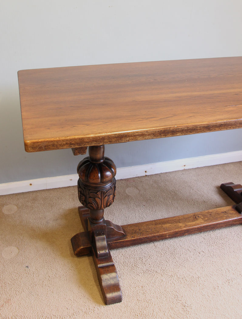 12375r4 Antique Oak Refectory Table, Antique Oak Refectory Dining Table