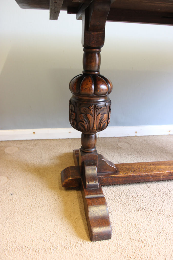 12375r7 Antique Oak Refectory Table, Antique Oak Refectory Dining Table