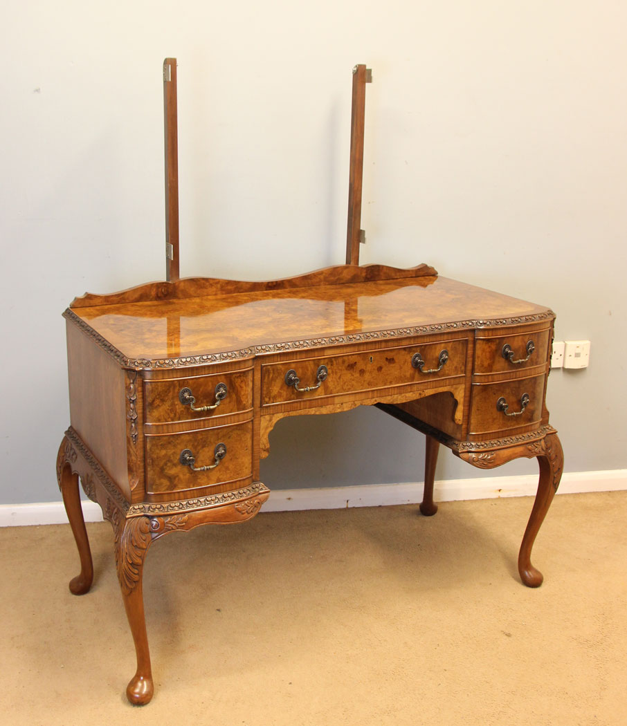 12380r13 Antique Burr Walnut Dressing Table, Quality Burr Walnut Dressing Table