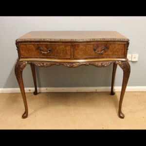 Antique Serpentine Burr Walnut Serving Side Table