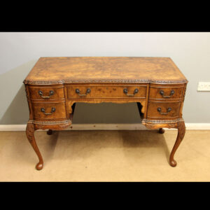Antique Shaped Burr Walnut Side Writing Table.