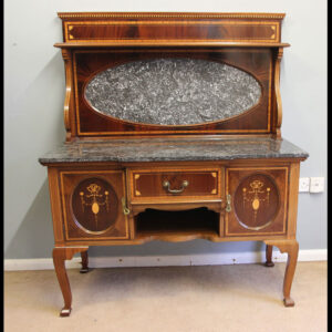 Antique Superb Quality Inlaid Mahogany Washstand
