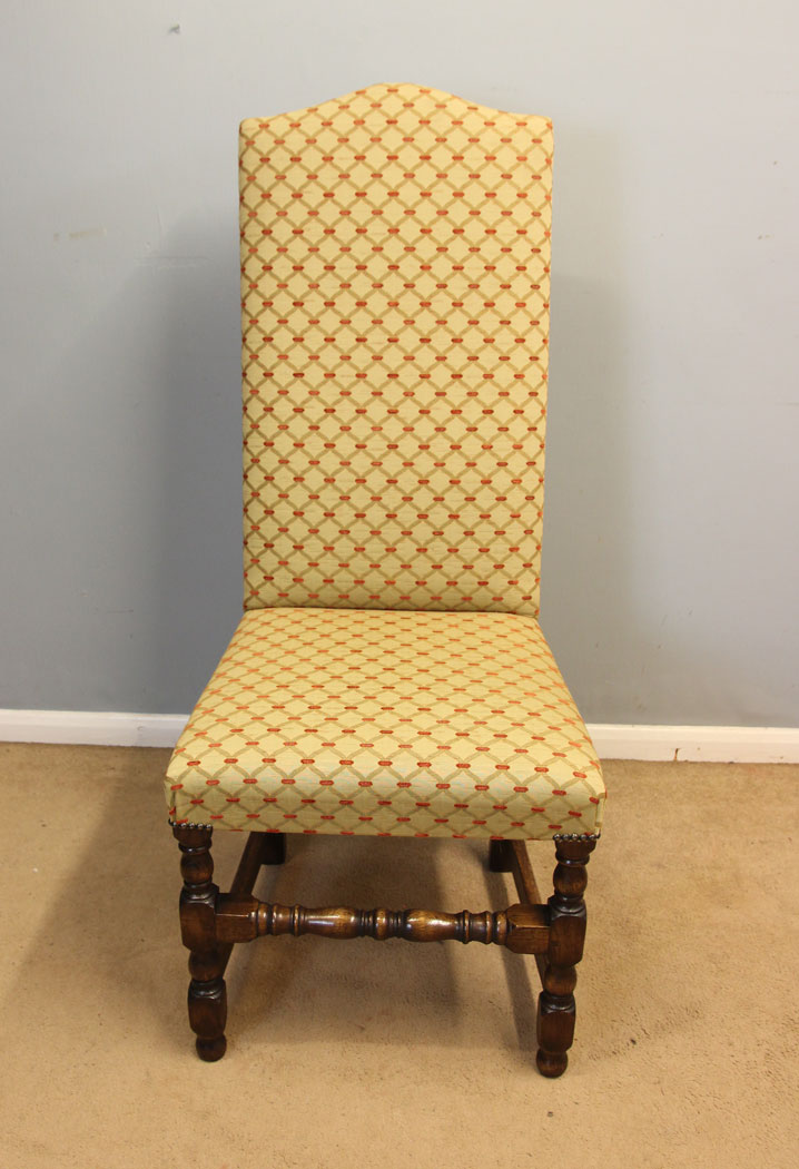 12394r3 Quality Set Six Oak High Back Dining Chairs, Quality Set Six Antique Style Oak High Back Dining Chairs