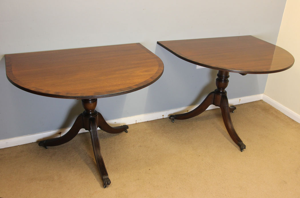 12403r10 Antique Georgian Style Mahogany Twin Pedestal Dining Table, Georgian Style Mahogany Twin Pedestal Dining Table