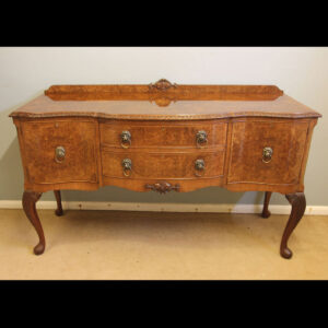 Antique Burr Walnut Bow Front Chiffonier Sideboard