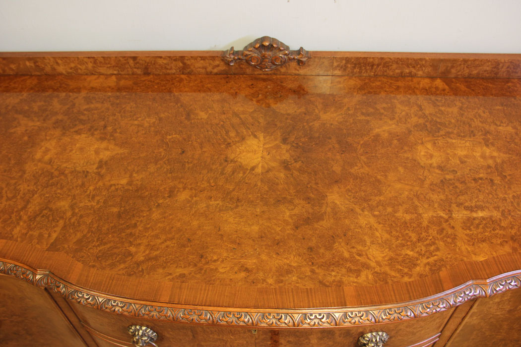 12404r15 Antique Burr Walnut Bow Front Chiffonier Sideboards, Antique Burr Walnut Bow Front Chiffonier Sideboard