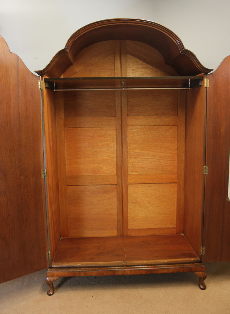 12405r4 Antique Burr Walnut Hanging Wardrobe, Antique Burr Walnut Hanging Wardrobe