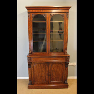 Antique Victorian Mahogany Library Cabinet Bookcase