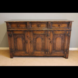 Antique Carved Oak Dresser Base Sideboard