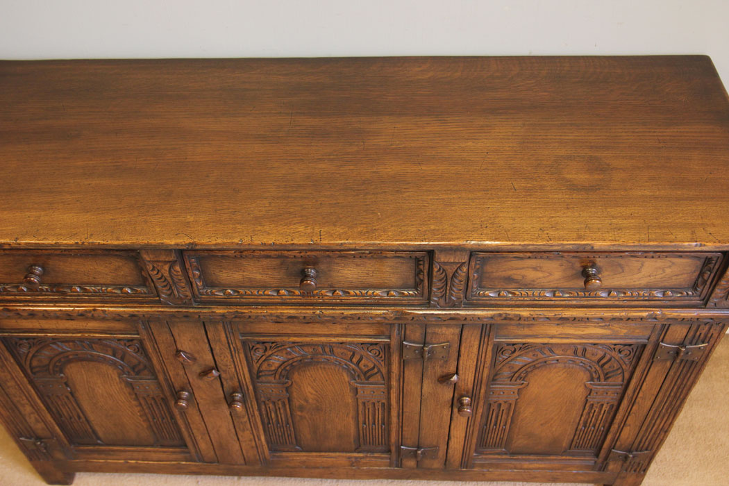 12410r10 Antique Carved Oak Sideboard Dresser Base, Antique Carved Oak Dresser Base Sideboard