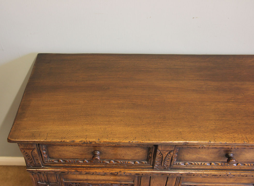 12410r12 Antique Carved Oak Sideboard Dresser Base, Antique Carved Oak Dresser Base Sideboard