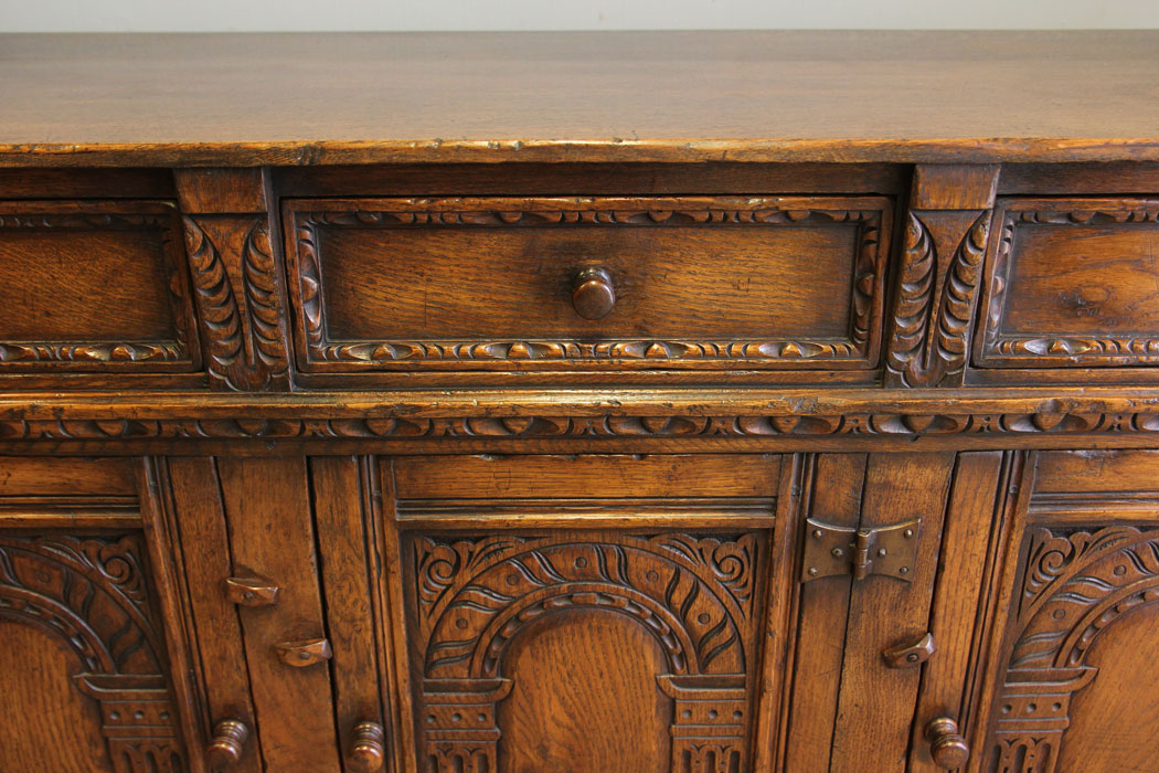 12410r5 Antique Carved Oak Sideboard Dresser Base, Antique Carved Oak Dresser Base Sideboard