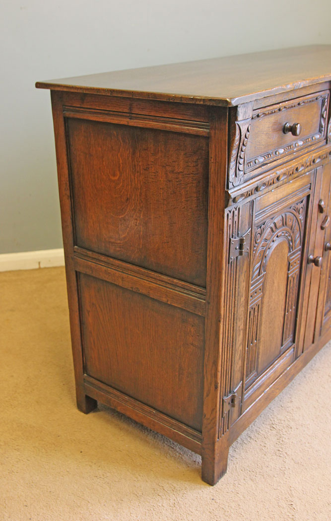 12410r8 Antique Carved Oak Sideboard Dresser Base, Antique Carved Oak Dresser Base Sideboard