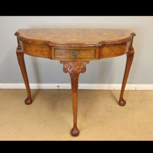 Antique Burr Walnut Console Side Table