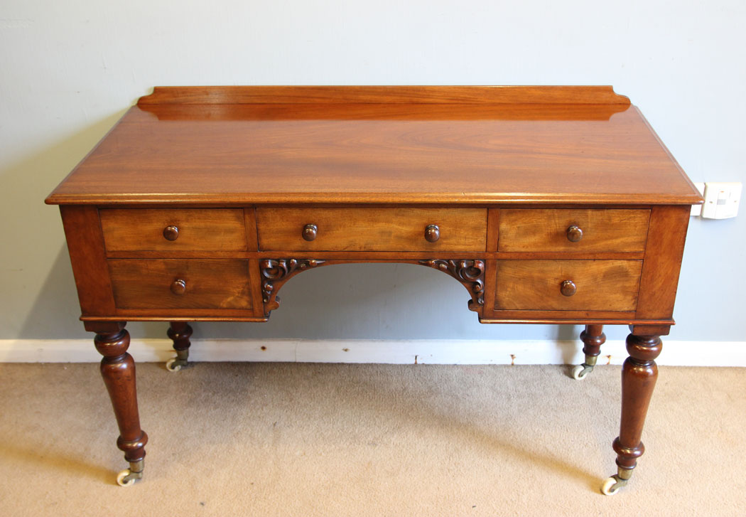 12423r1 Antique Victorian Mahogany Writing Side Table, Antique Victorian Mahogany Writing Side Table