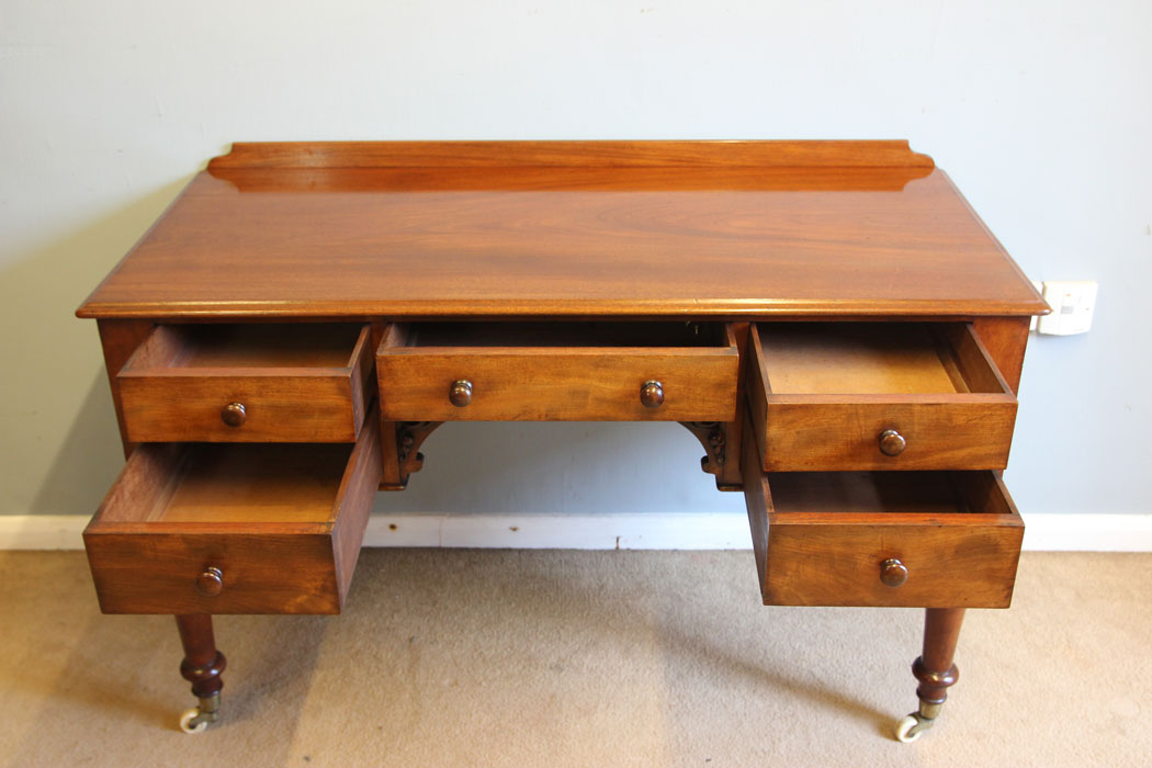 12423r11 Antique Victorian Mahogany Writing Side Table, Antique Victorian Mahogany Writing Side Table