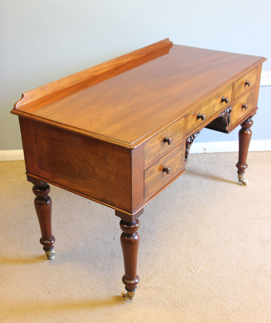 12423r2 Antique Victorian Mahogany Writing Side Table, Antique Victorian Mahogany Writing Side Table