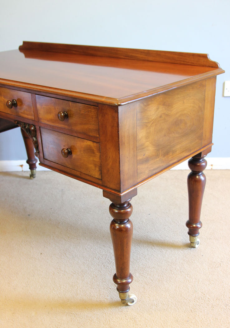12423r6 Antique Victorian Mahogany Writing Side Table, Antique Victorian Mahogany Writing Side Table