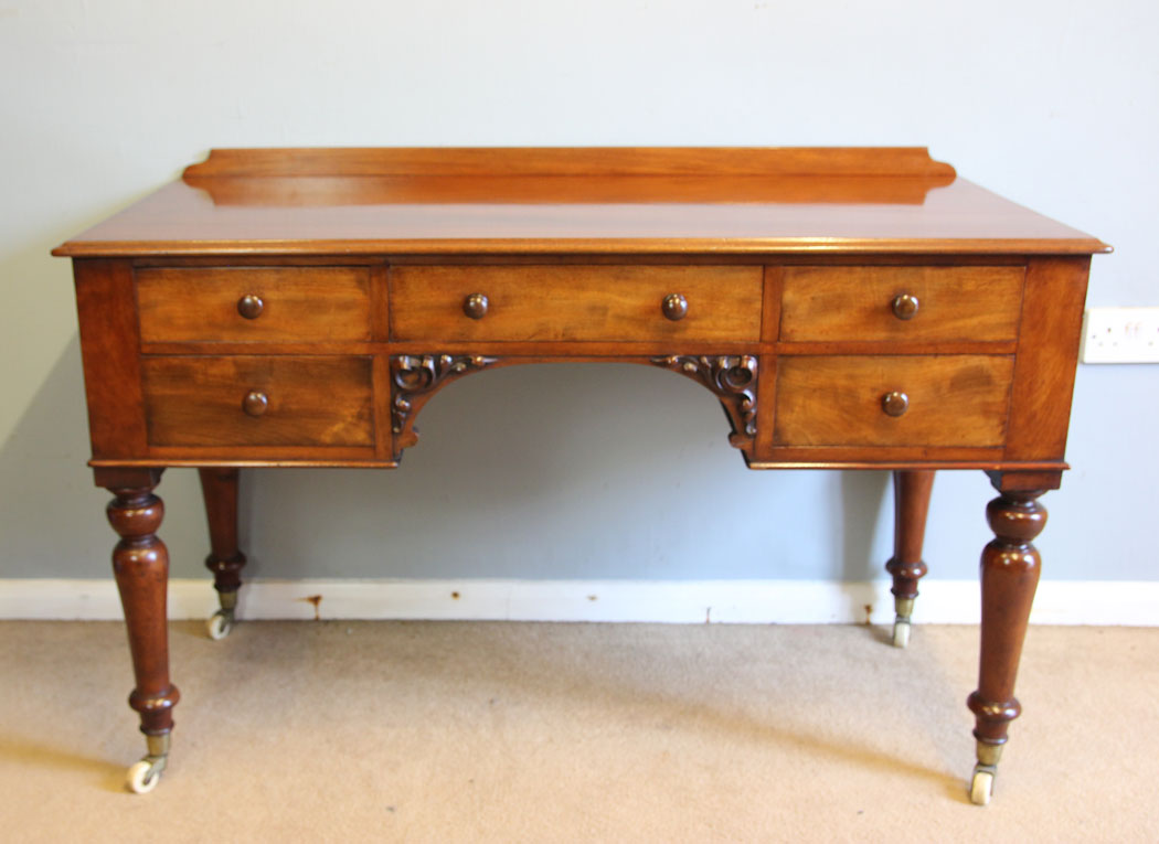 12423r8 Antique Victorian Mahogany Writing Side Table, Antique Victorian Mahogany Writing Side Table