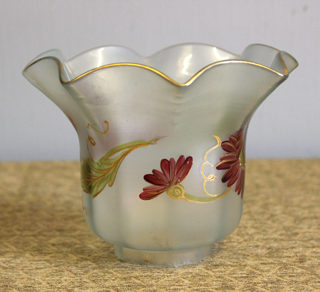 12429r5 Antique French Glass Lamp Shade, Antique French Glass Lamp Shade