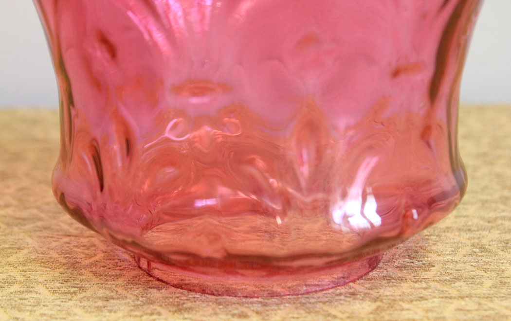 12430r3 Antique Vintage Cranberry Glass Lamp Globe Shade, Antique Vintage Cranberry Glass Lamp Globe / Shade