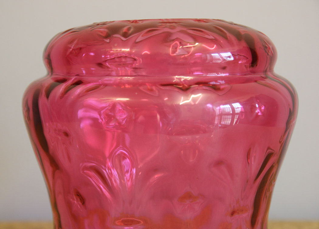 12430r7 Antique Vintage Cranberry Glass Lamp Globe Shade, Antique Vintage Cranberry Glass Lamp Globe / Shade