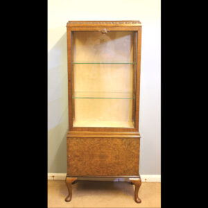 Antique Burr Walnut China Display Cabinet