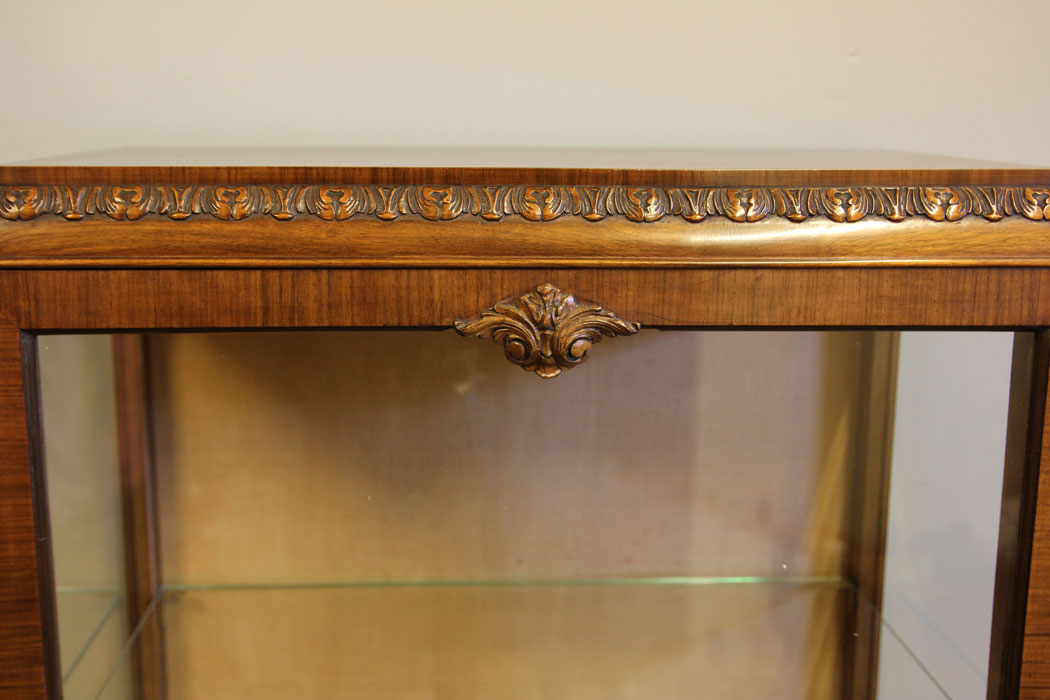 12431r5 Antique Burr Walnut China Display Cabinet, - Copy Antique Burr Walnut China Display Cabinet