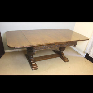 Antique Oak Large Refectory Draw Leaf Dining Table