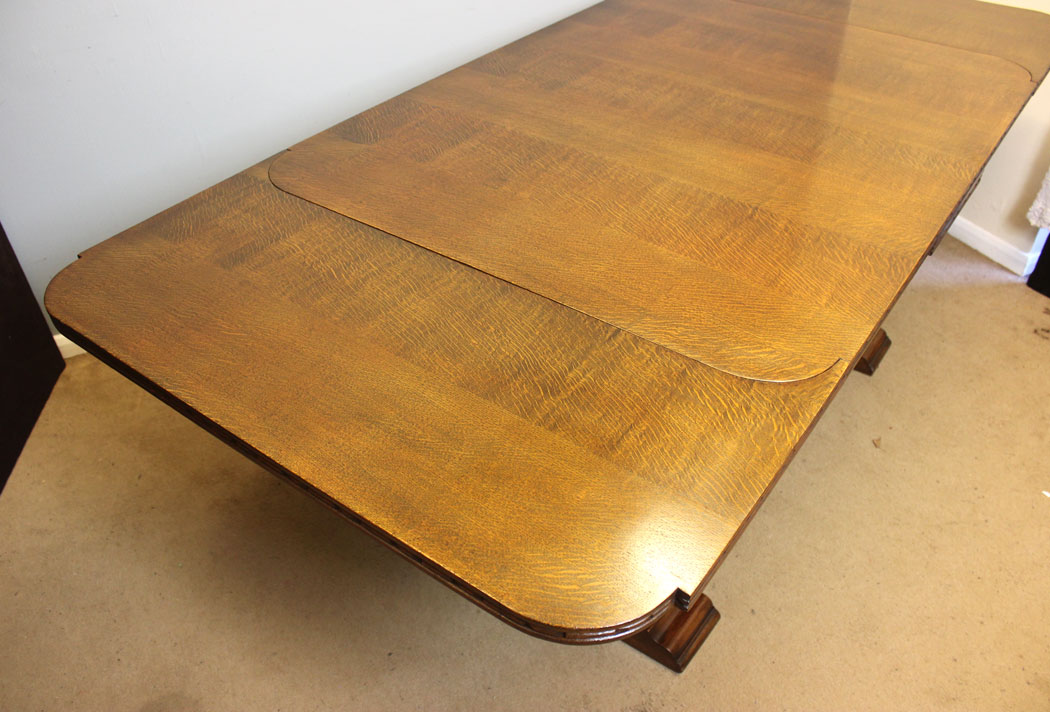 12445r13 Antique Oak Large Refectory Draw Leaf Dining Table, Antique Oak Large Refectory Draw Leaf Dining Table