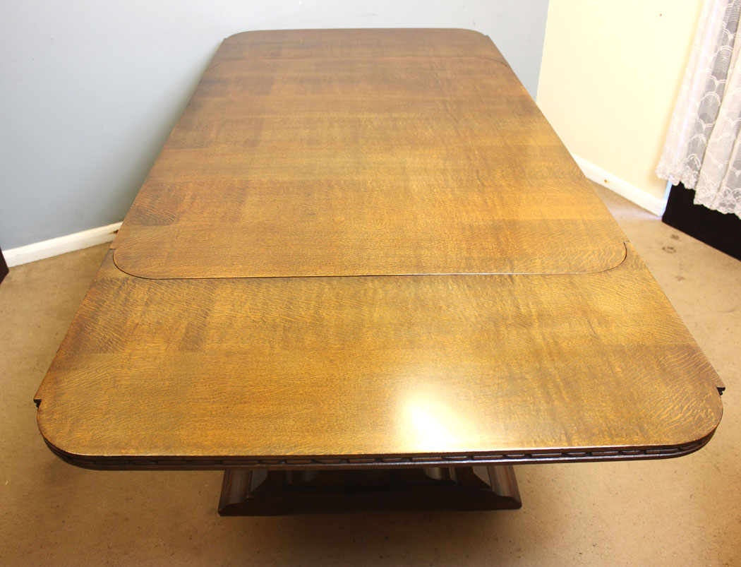12445r4 Antique Oak Large Refectory Draw Leaf Dining Table, Antique Oak Large Refectory Draw Leaf Dining Table