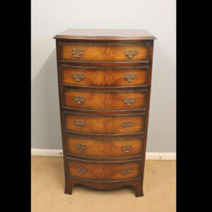 Antique Burr Walnut Bow Front Chest of Drawers