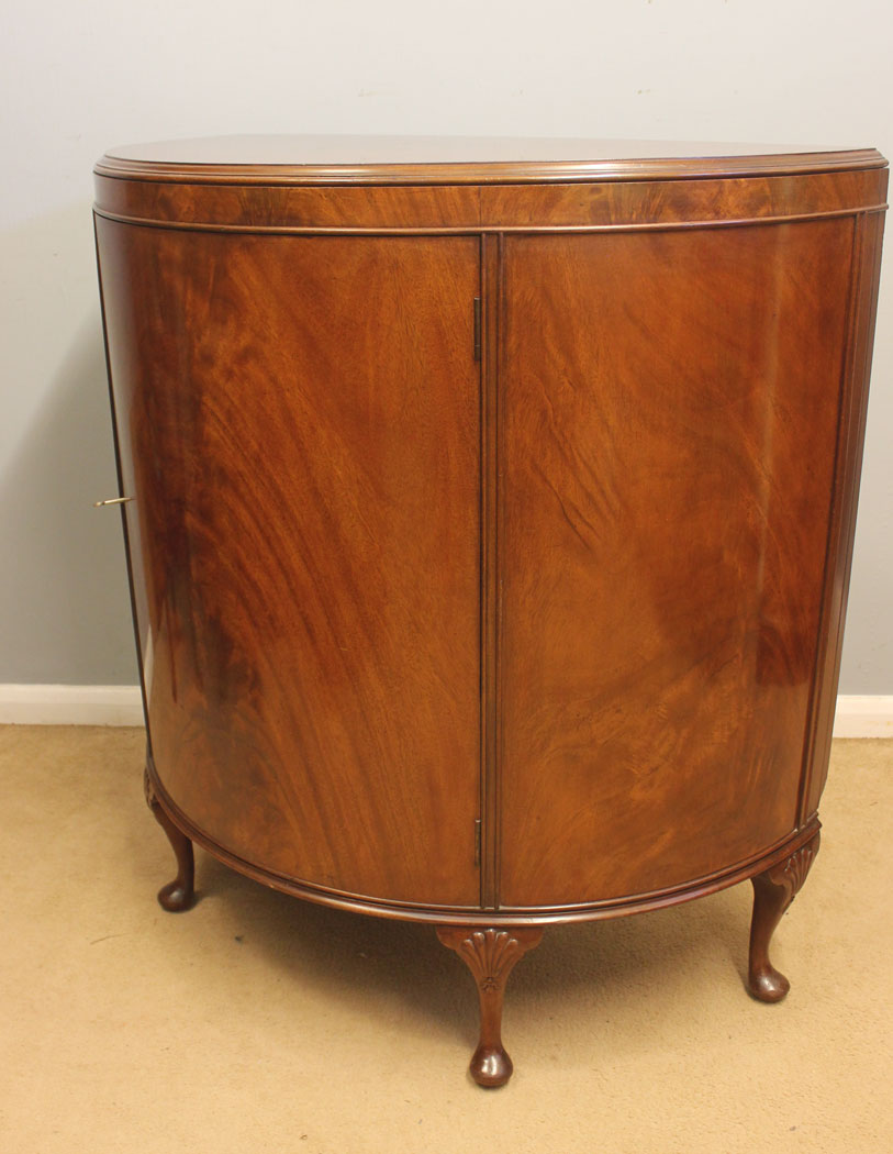 12454r3 Antique Mahogany Demi Lune Sideboard, Antique Mahogany Demi Lune Cabinet Sideboard