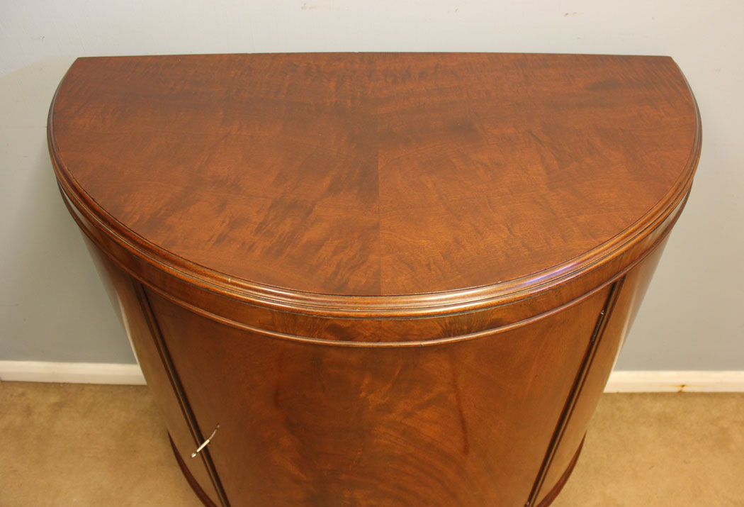12454r5 Antique Mahogany Demi Lune Sideboard, Antique Mahogany Demi Lune Cabinet Sideboard