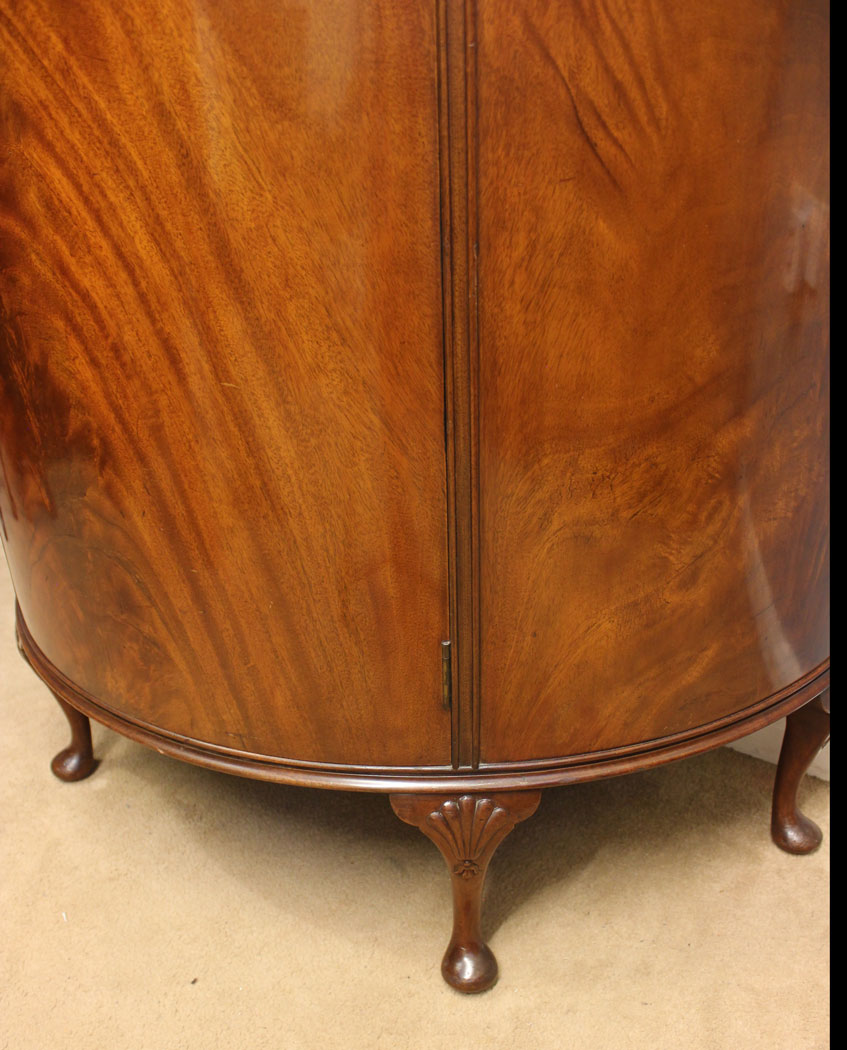 12454r6 Antique Mahogany Demi Lune Sideboard, Antique Mahogany Demi Lune Cabinet Sideboard