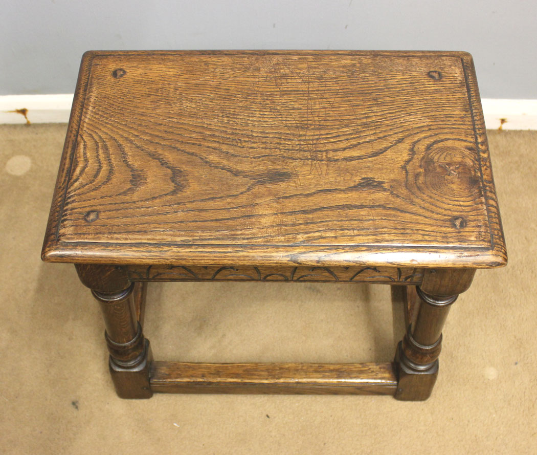 12456r4 Antique Oak Joint Stool, Coffee Table, Antique Oak Joint Stool, Coffee Table