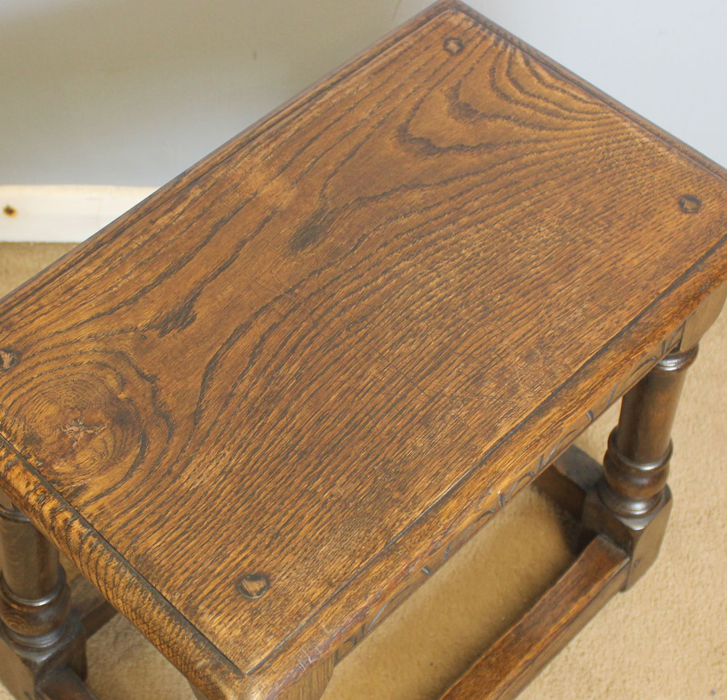 12456r6 Antique Oak Joint Stool, Coffee Table, Antique Oak Joint Stool, Coffee Table