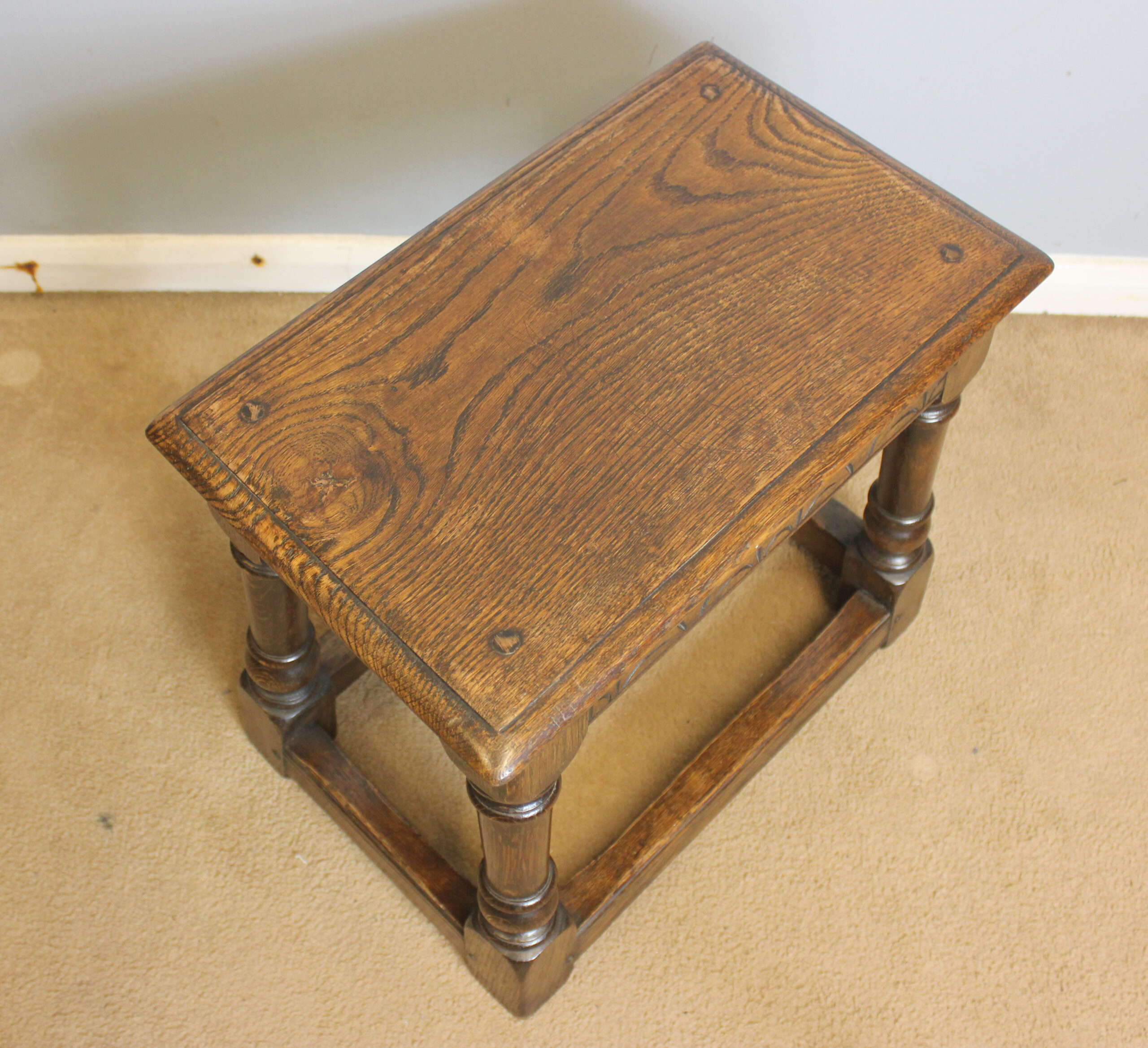 12456r7 Antique Oak Joint Stool, Coffee Table, Antique Oak Joint Stool, Coffee Table
