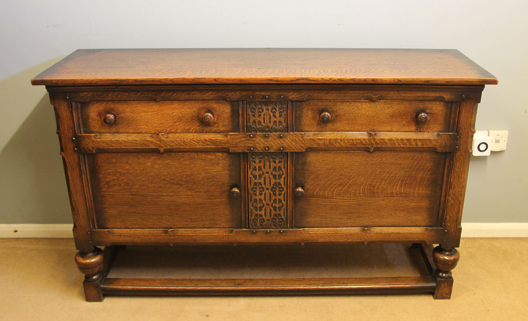12459r16 Antique Oak Sideboard Dresser Base, Antique Quality Solid Oak Sideboard Dresser Base