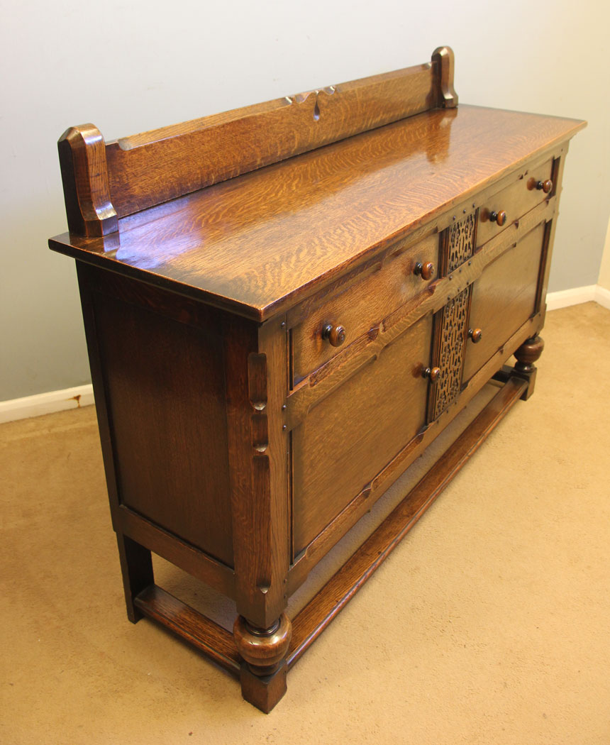12459r2 Antique Oak Sideboard Dresser Base, Antique Quality Solid Oak Sideboard Dresser Base