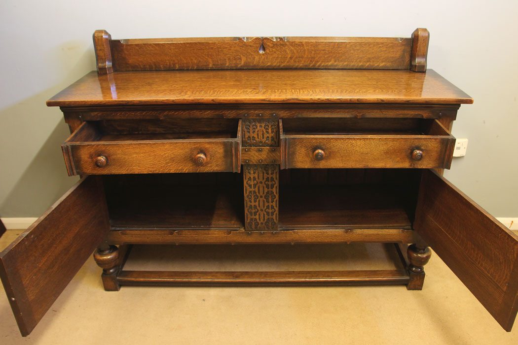 12459r8 Antique Oak Sideboard Dresser Base, Antique Quality Solid Oak Sideboard Dresser Base