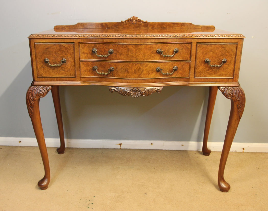12465r1 Antique Burr Walnut Chiffonier Server Sideboard, Burr Walnut Antique Cutlery Console Side Table