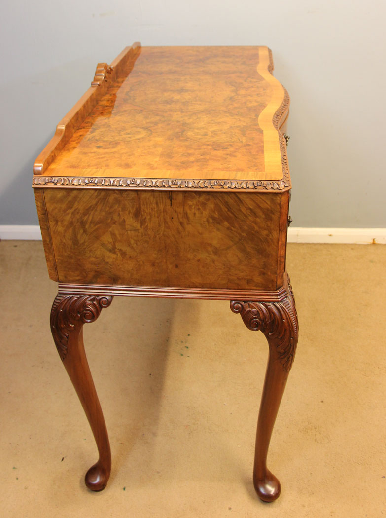 12465r12 Burr Walnut Antique Cutlery Console Side Table, Burr Walnut Antique Cutlery Console Side Table