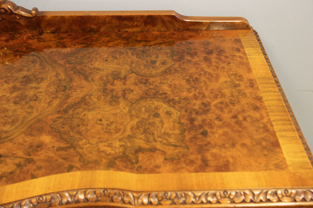 12465r13 Burr Walnut Antique Cutlery Console Side Table, Burr Walnut Antique Cutlery Console Side Table