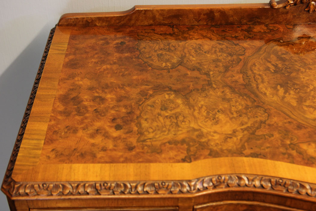 12465r14 Burr Walnut Antique Cutlery Console Side Table, Burr Walnut Antique Cutlery Console Side Table