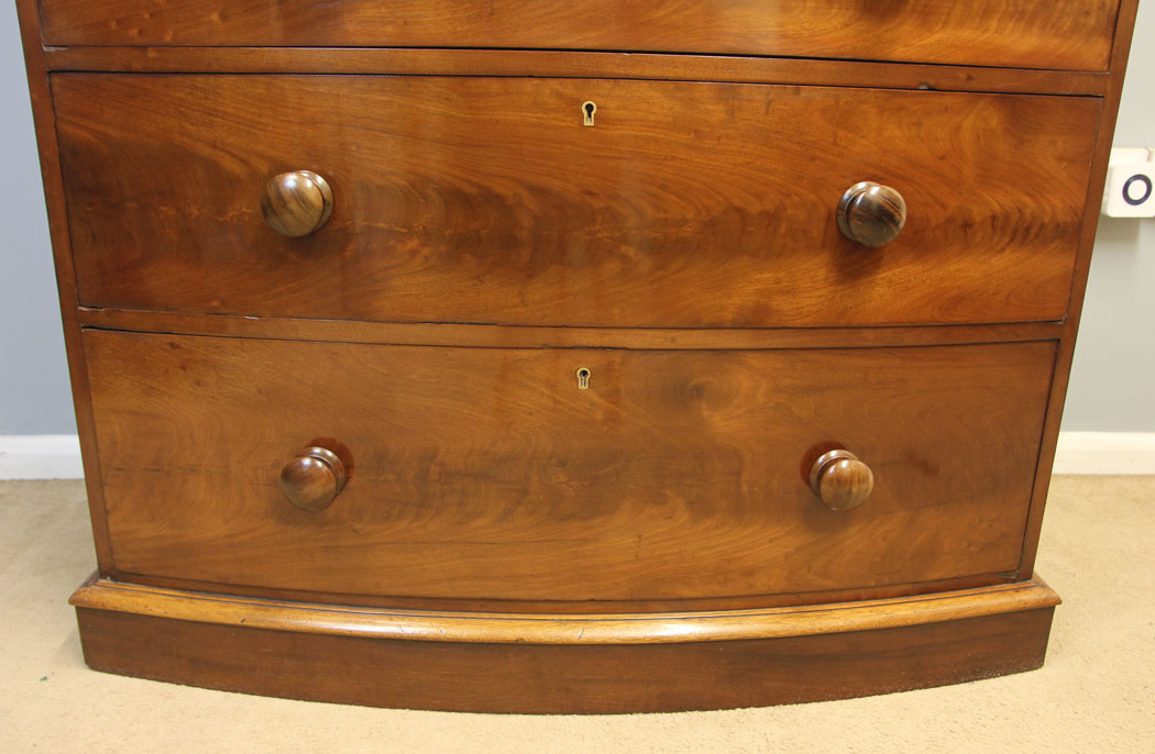 12469r4 Victorian Mahogany Bow Front Chest of Drawers, Victorian Mahogany Bow Front Chest of Drawers